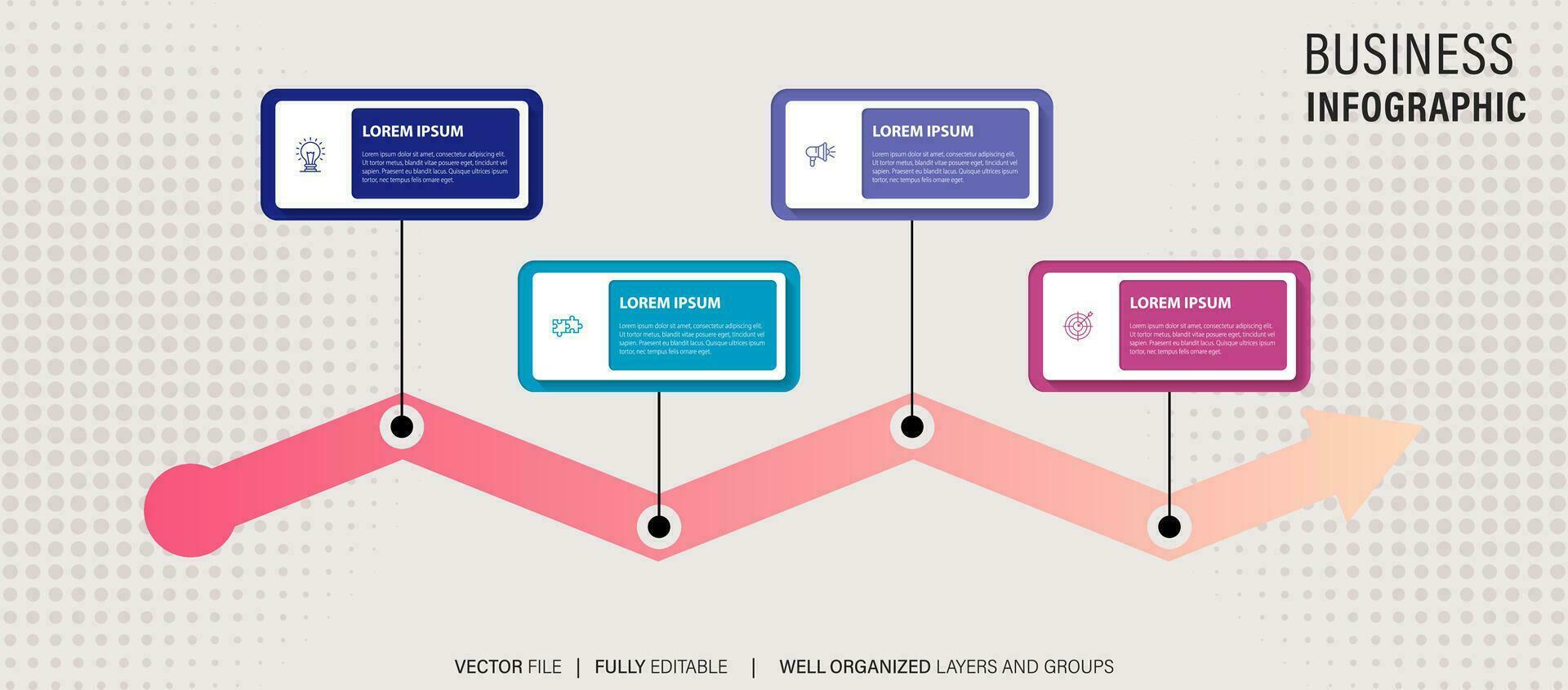 Infographic Timeline Template with icons vector