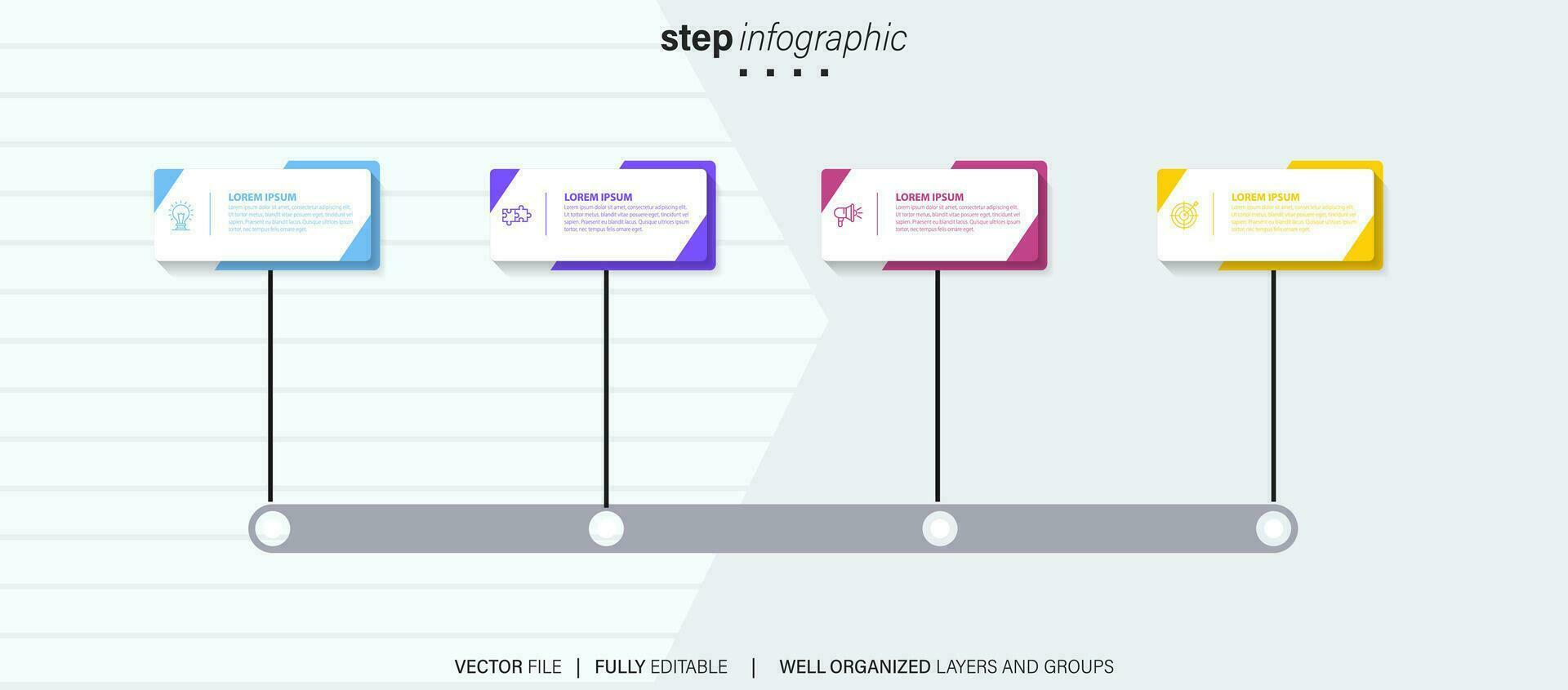 infografía cronograma modelo con íconos vector