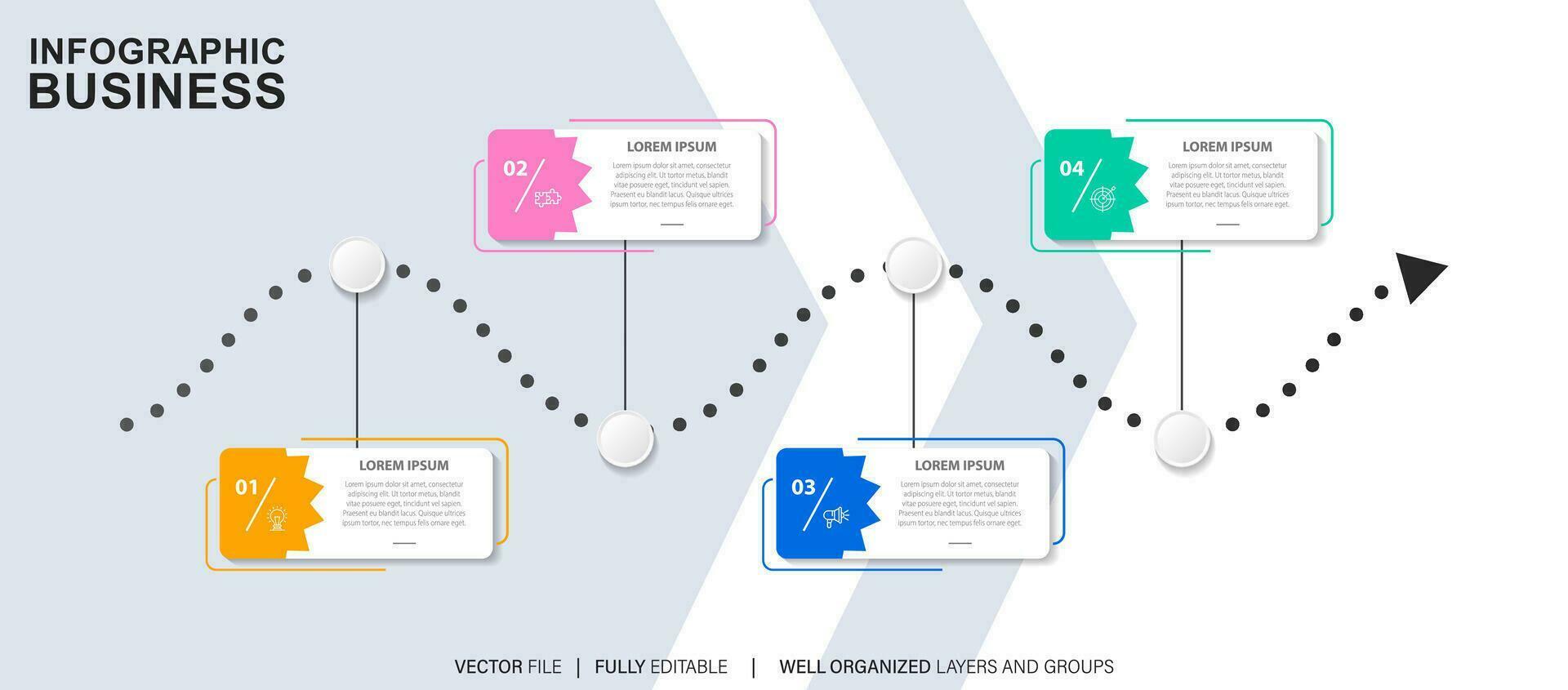 infografía modelo para negocio. moderno cronograma diagrama para presentación vector infografía.