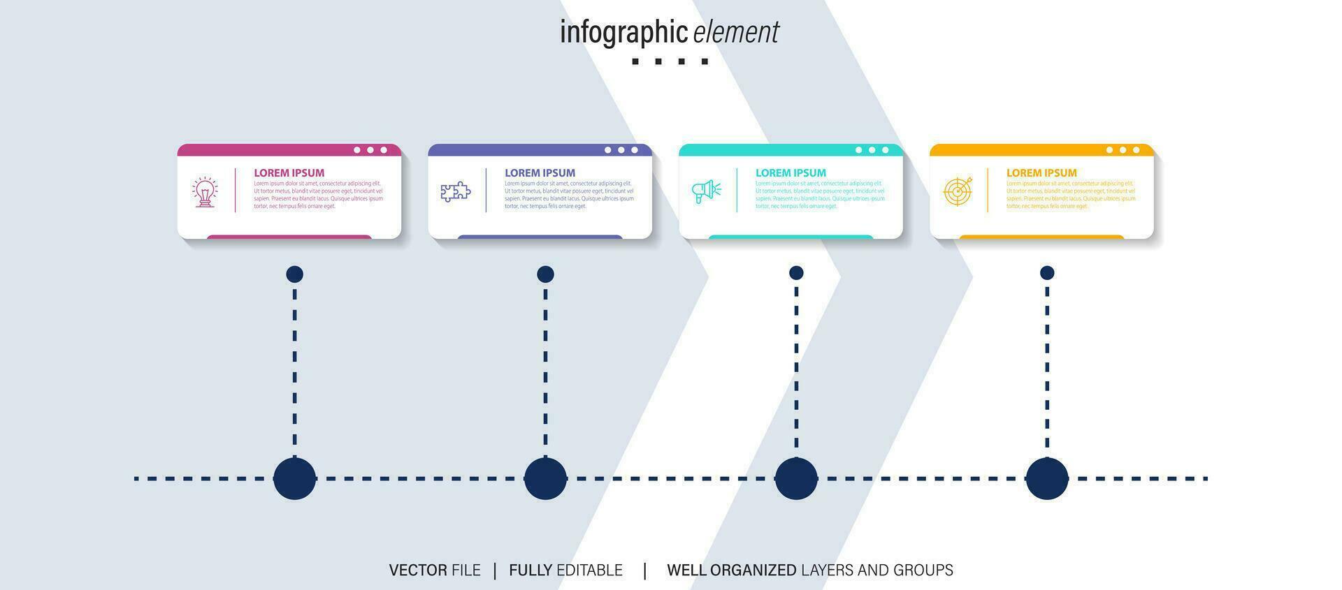 Infographic design template. Timeline concept with 4 steps vector