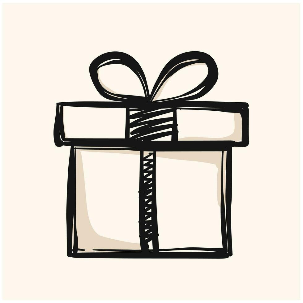 Simple gift doodle. Doodle pictogram. doodle line art sign for mobile apps and websites. vector