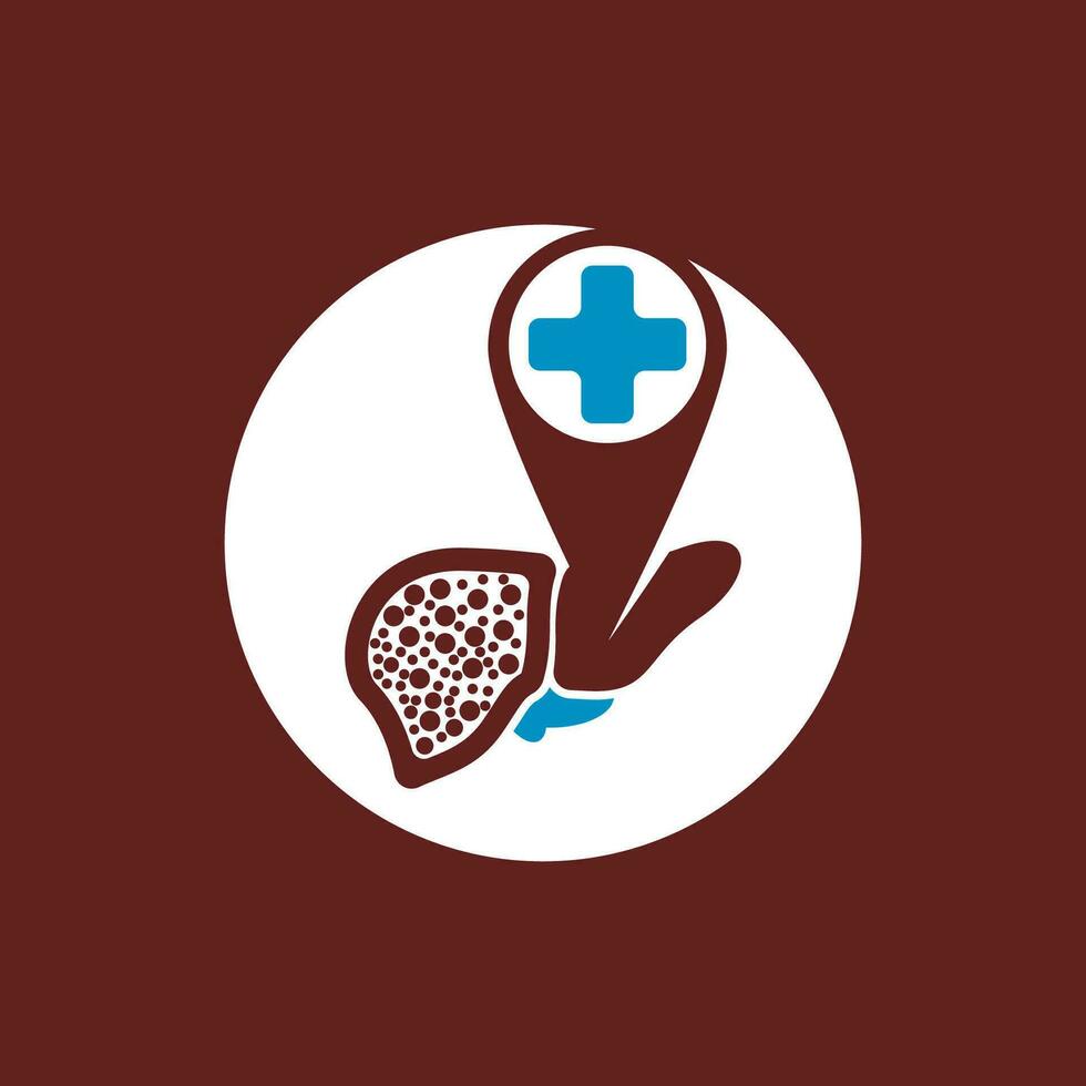 hígado médico logo vector modelo ilustración