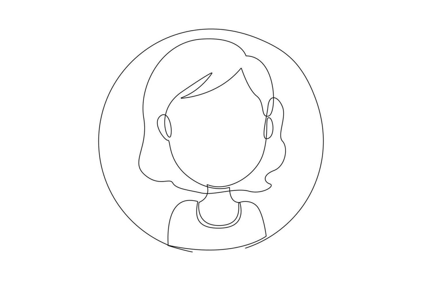 Continuous one line drawing People avatars with people's faces concept. Doodle vector illustration.