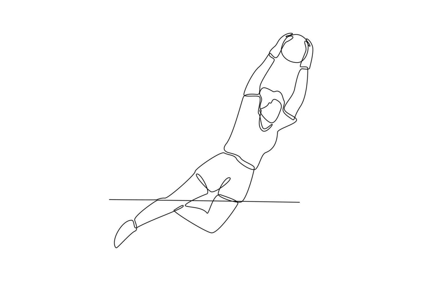 Continuous one line drawing Funny female football players concept. Doodle vector illustration.