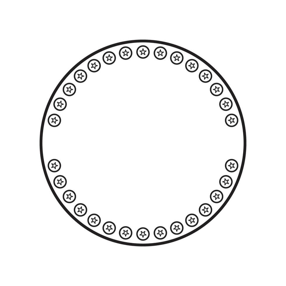 circle frame with line style illustration vector