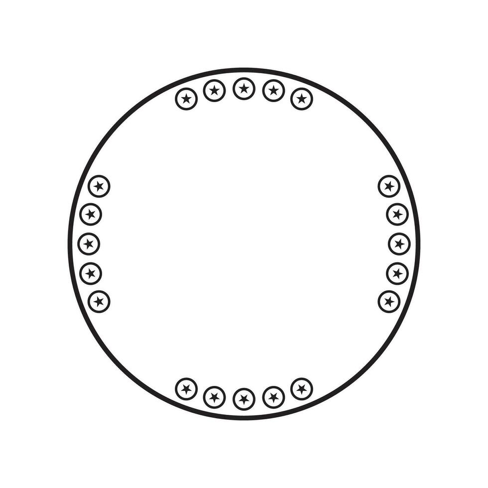 circle frame with line style illustration vector
