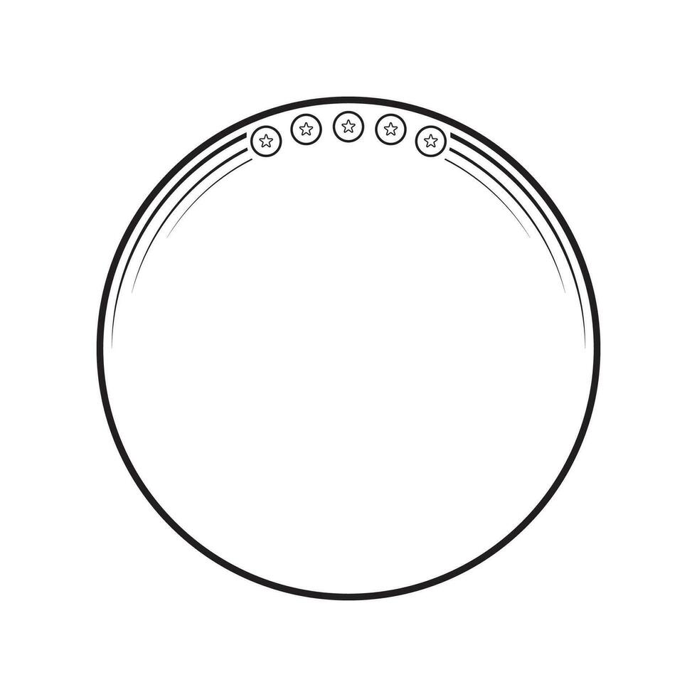 circle frame with line style illustration vector