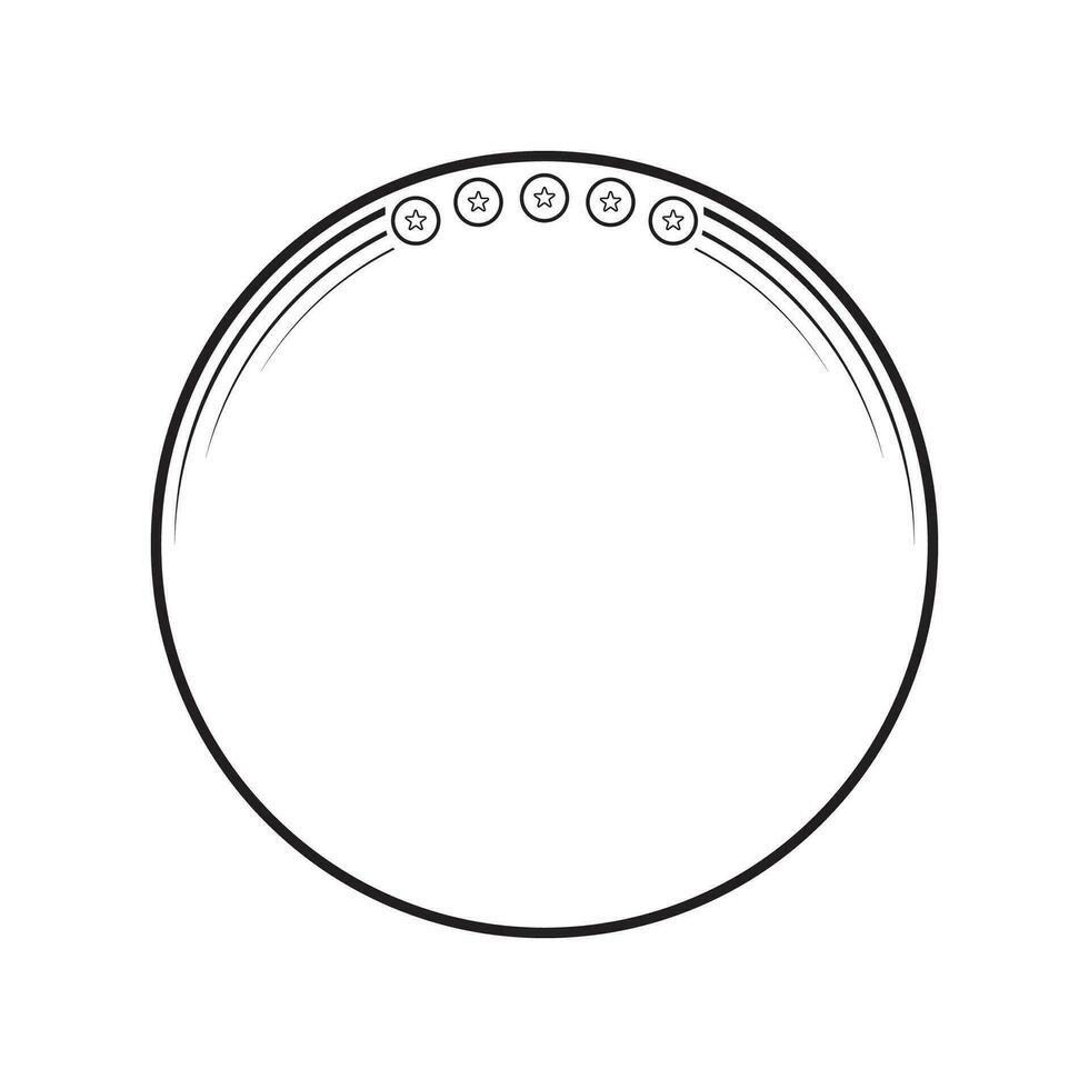 circle frame with line style illustration vector