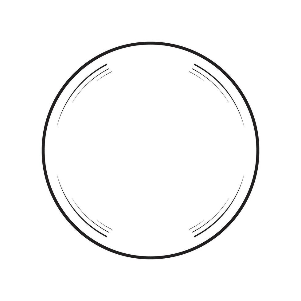 circulo marco con línea estilo ilustración vector