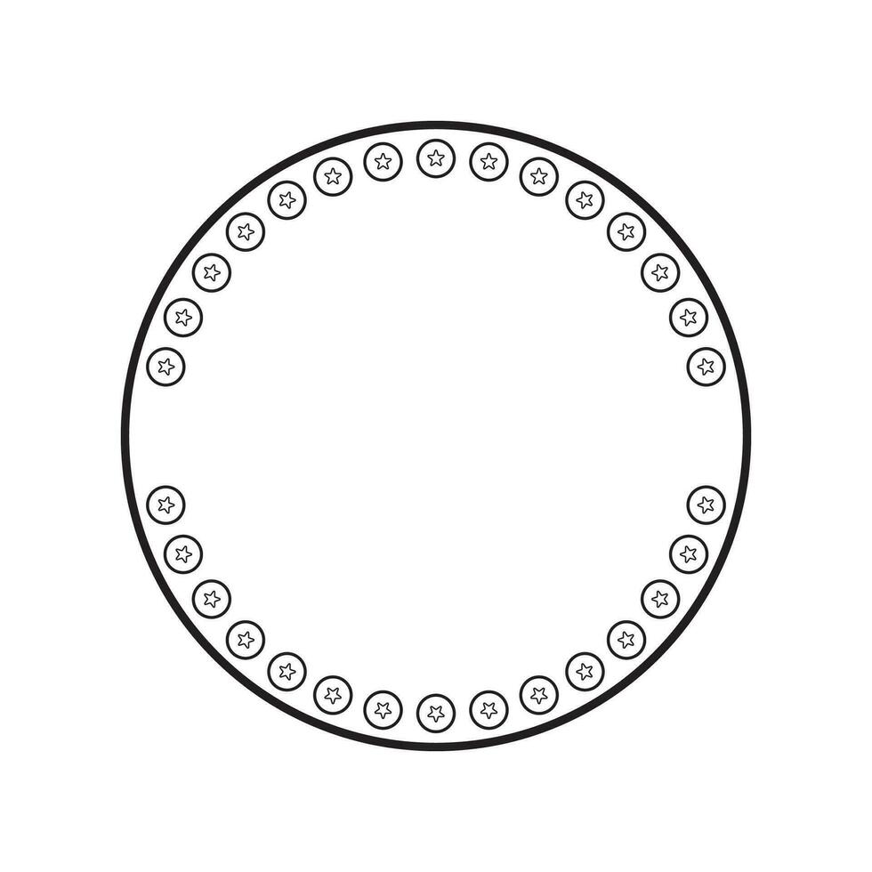 circle frame with line style illustration vector