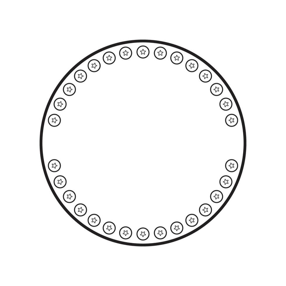 circulo marco con línea estilo ilustración vector