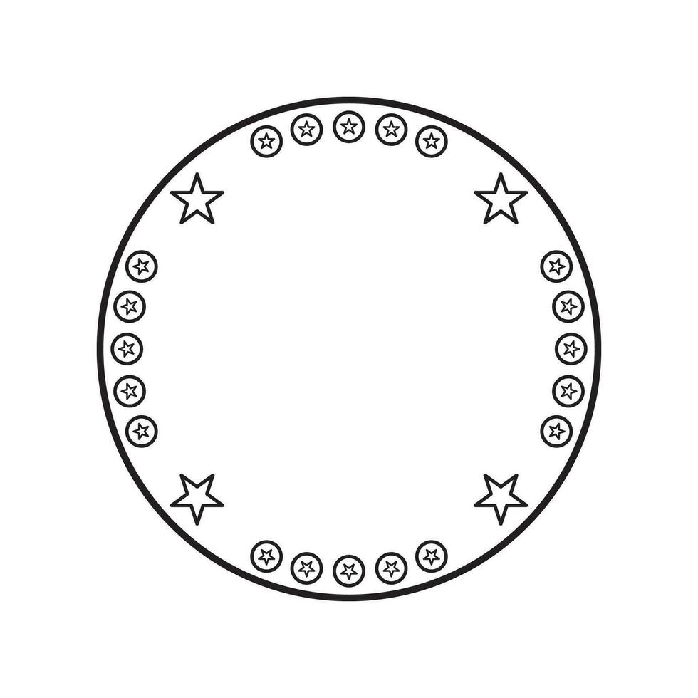 circle frame with line style illustration vector