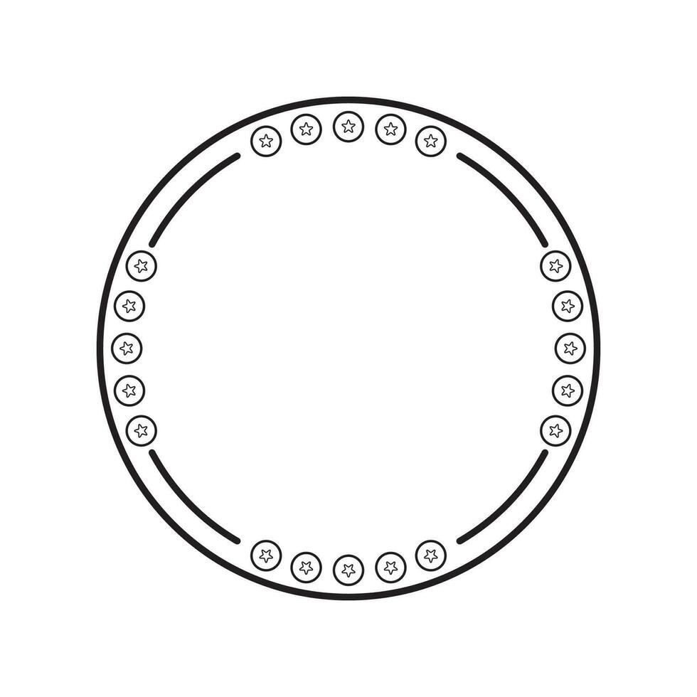 circle frame with line style illustration vector