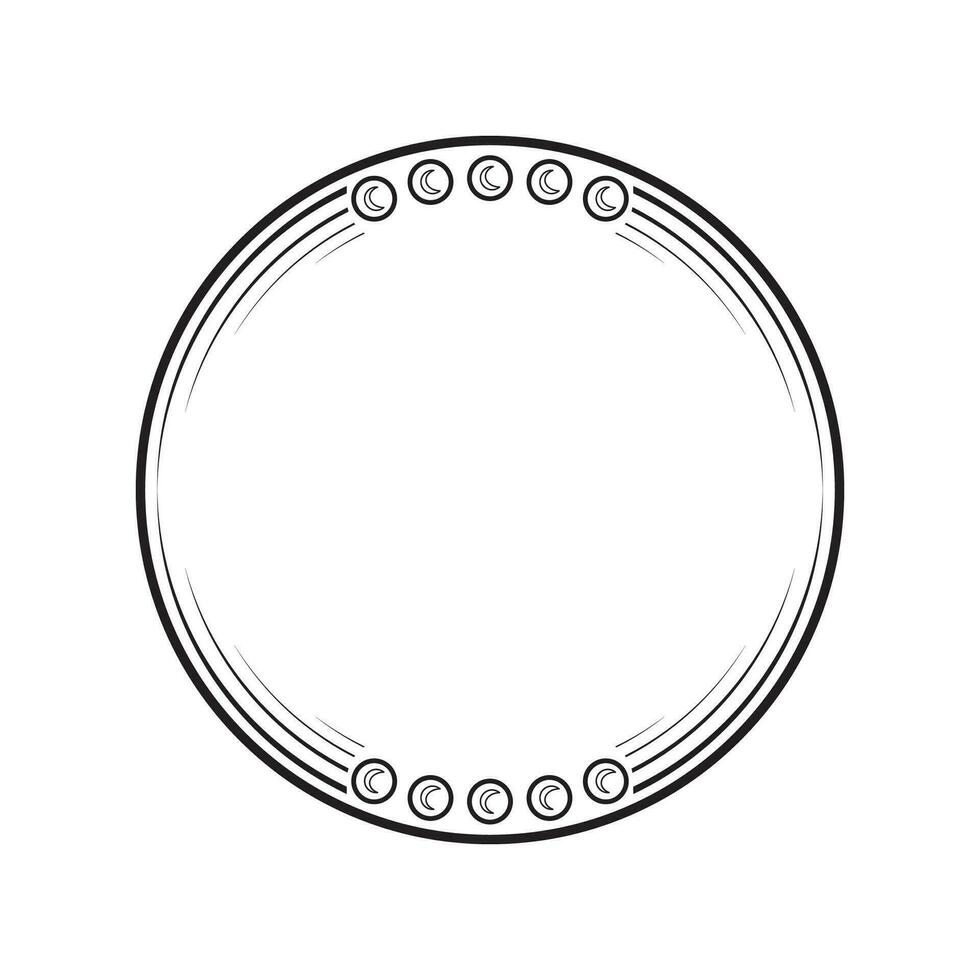 circle frame with line style illustration vector
