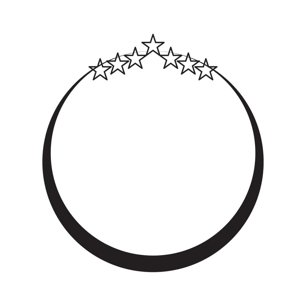 circle frame with line style illustration vector