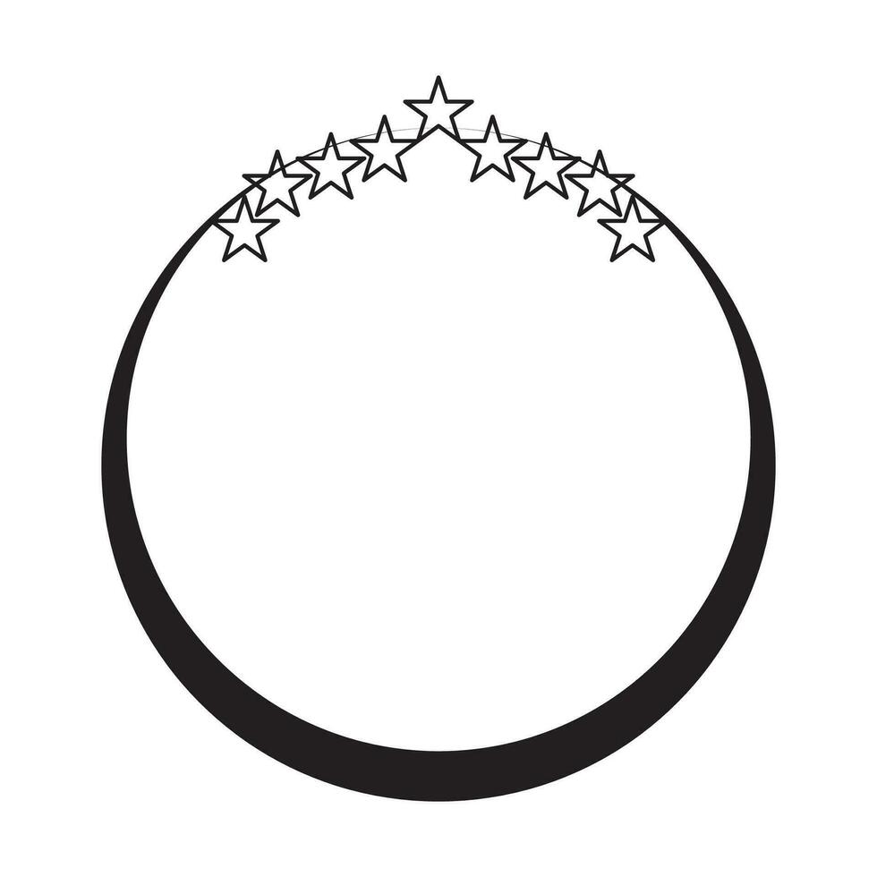 circle frame with line style illustration vector