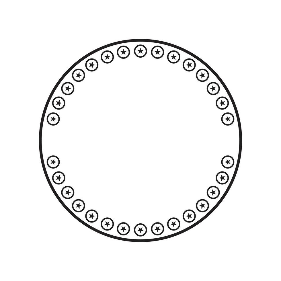circle frame with line style illustration vector