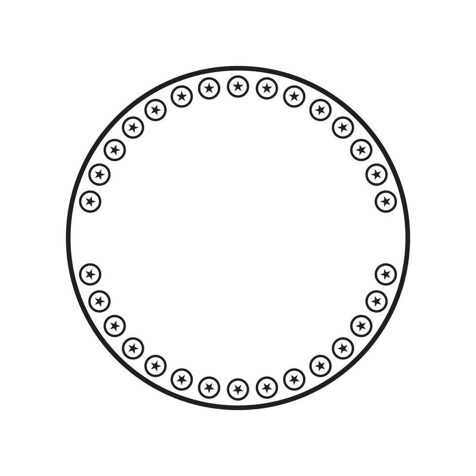 circle frame with line style illustration vector