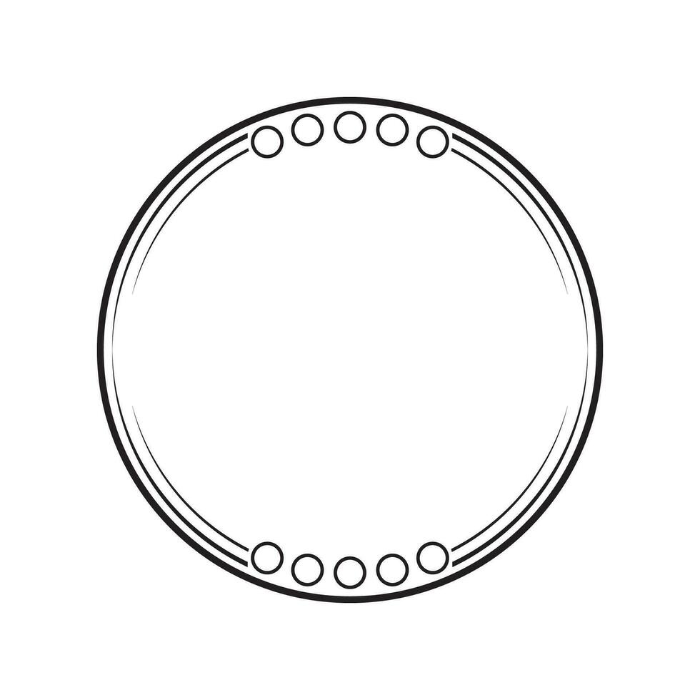 circle frame with line style illustration vector