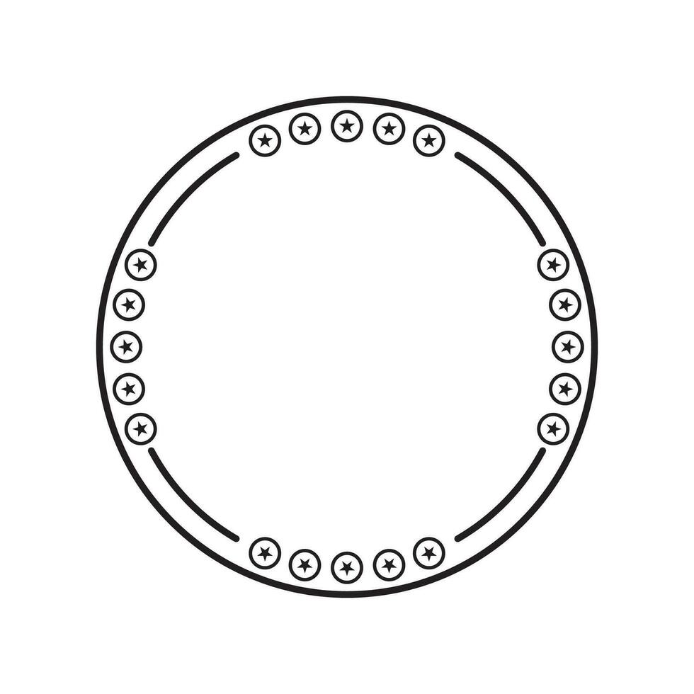 circle frame with line style illustration vector