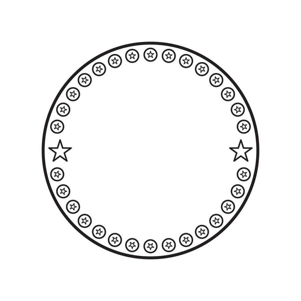 circle frame with line style illustration vector