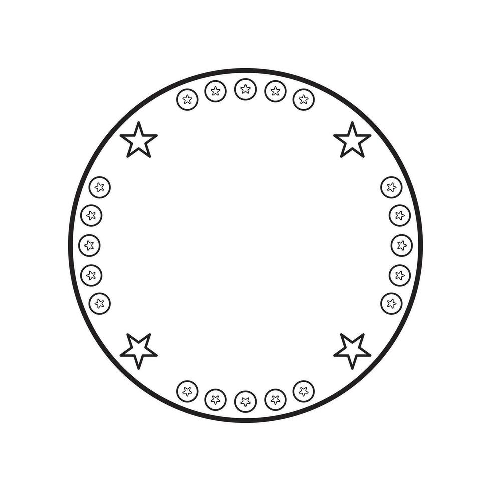circle frame with line style illustration vector