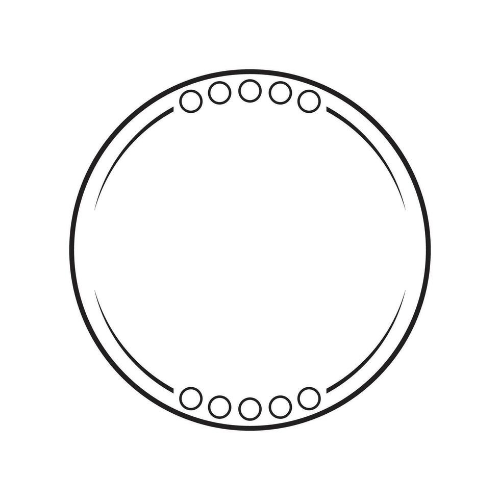 circle frame with line style illustration vector