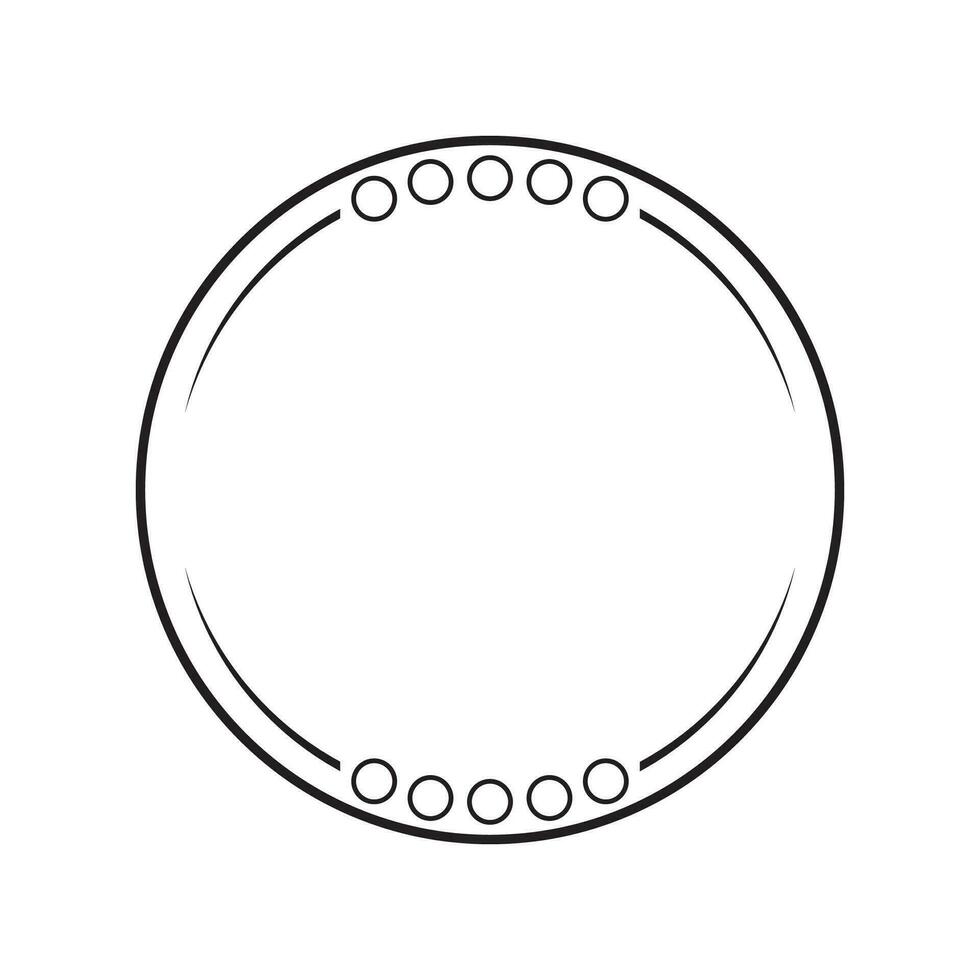 circle frame with line style illustration vector