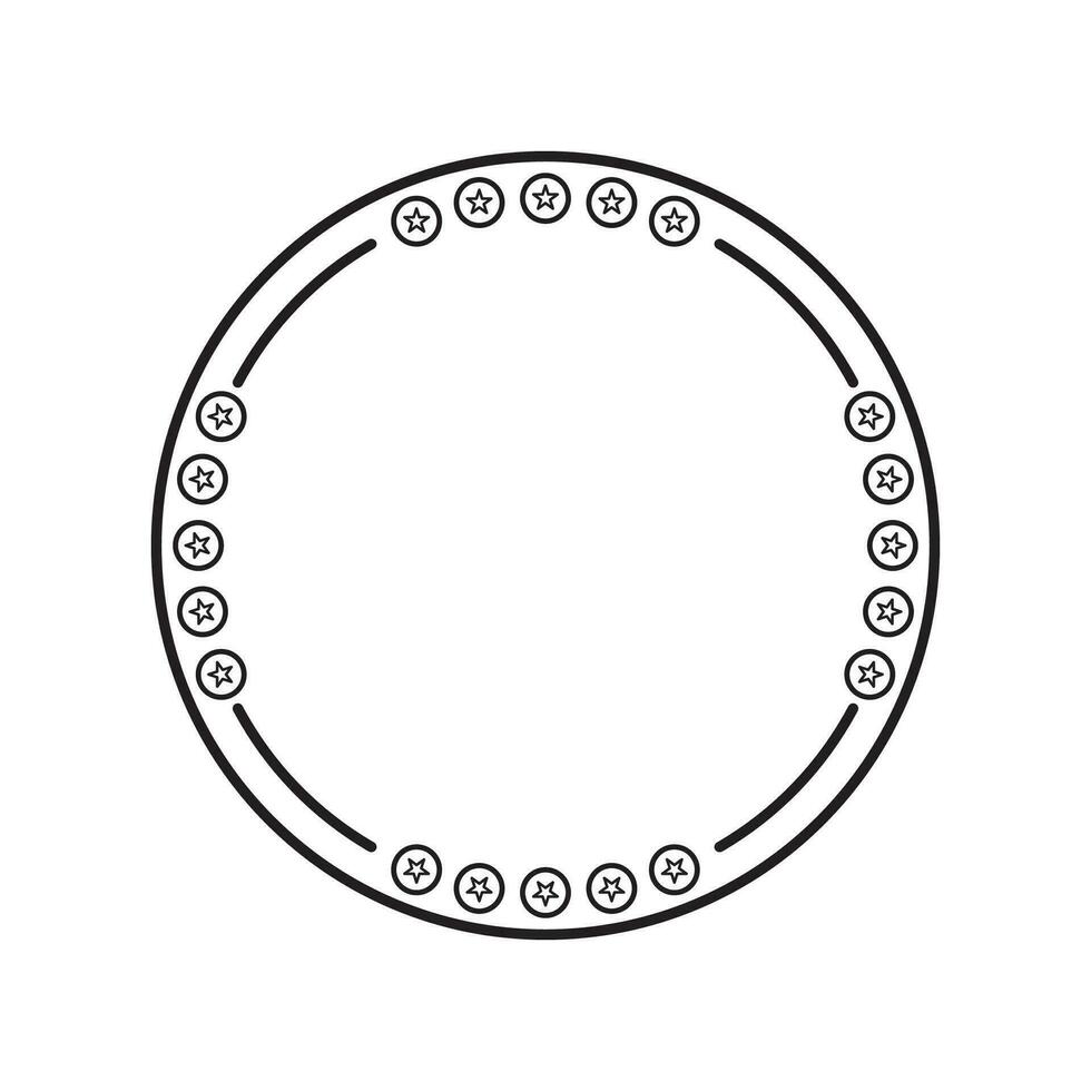 circle frame with line style illustration vector