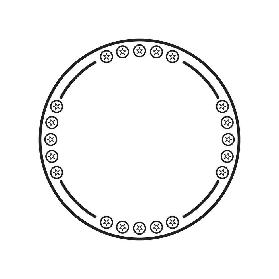 circle frame with line style illustration vector