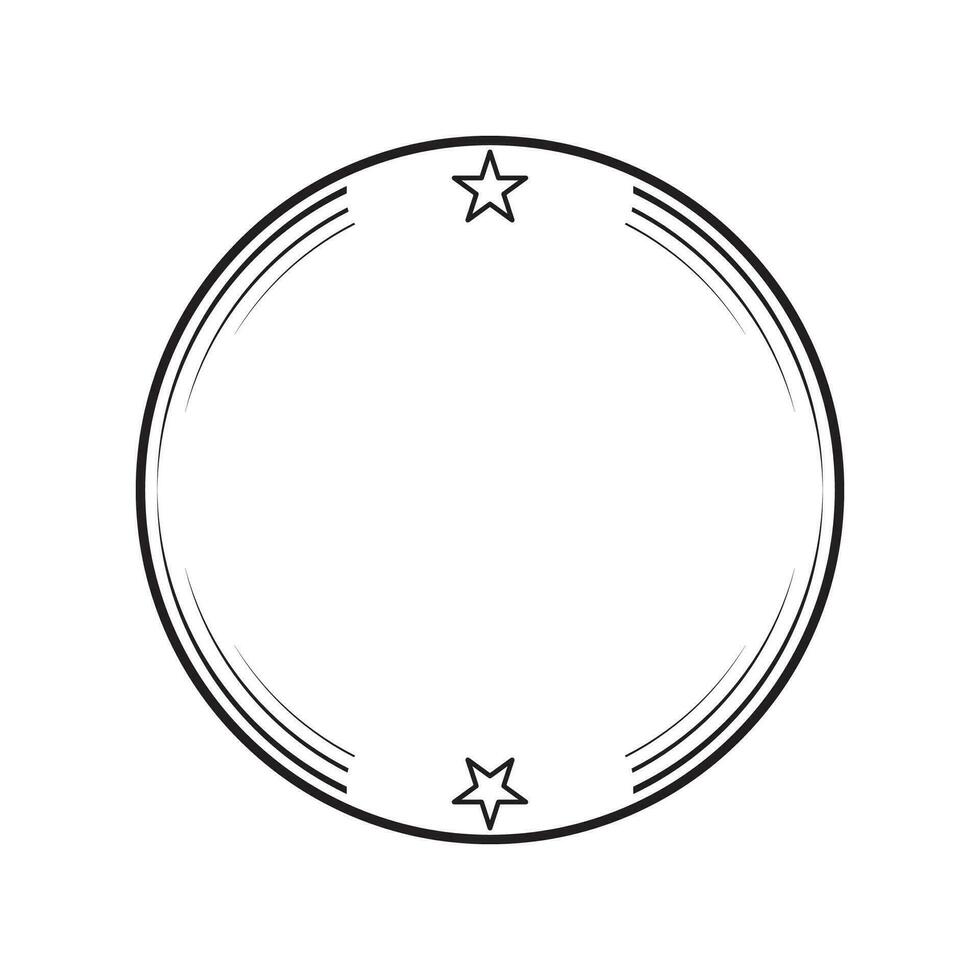 circle frame with line style illustration vector