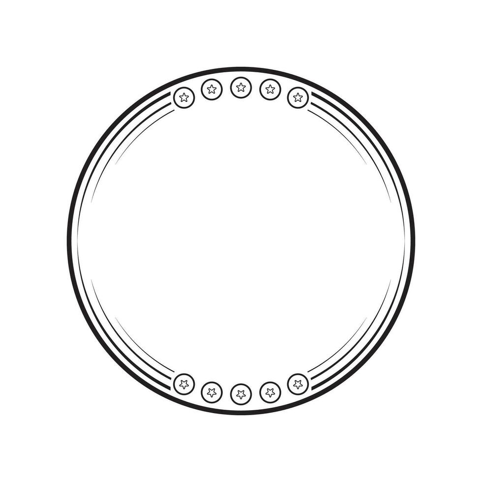 circle frame with line style illustration vector