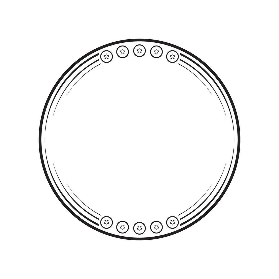 circle frame with line style illustration vector