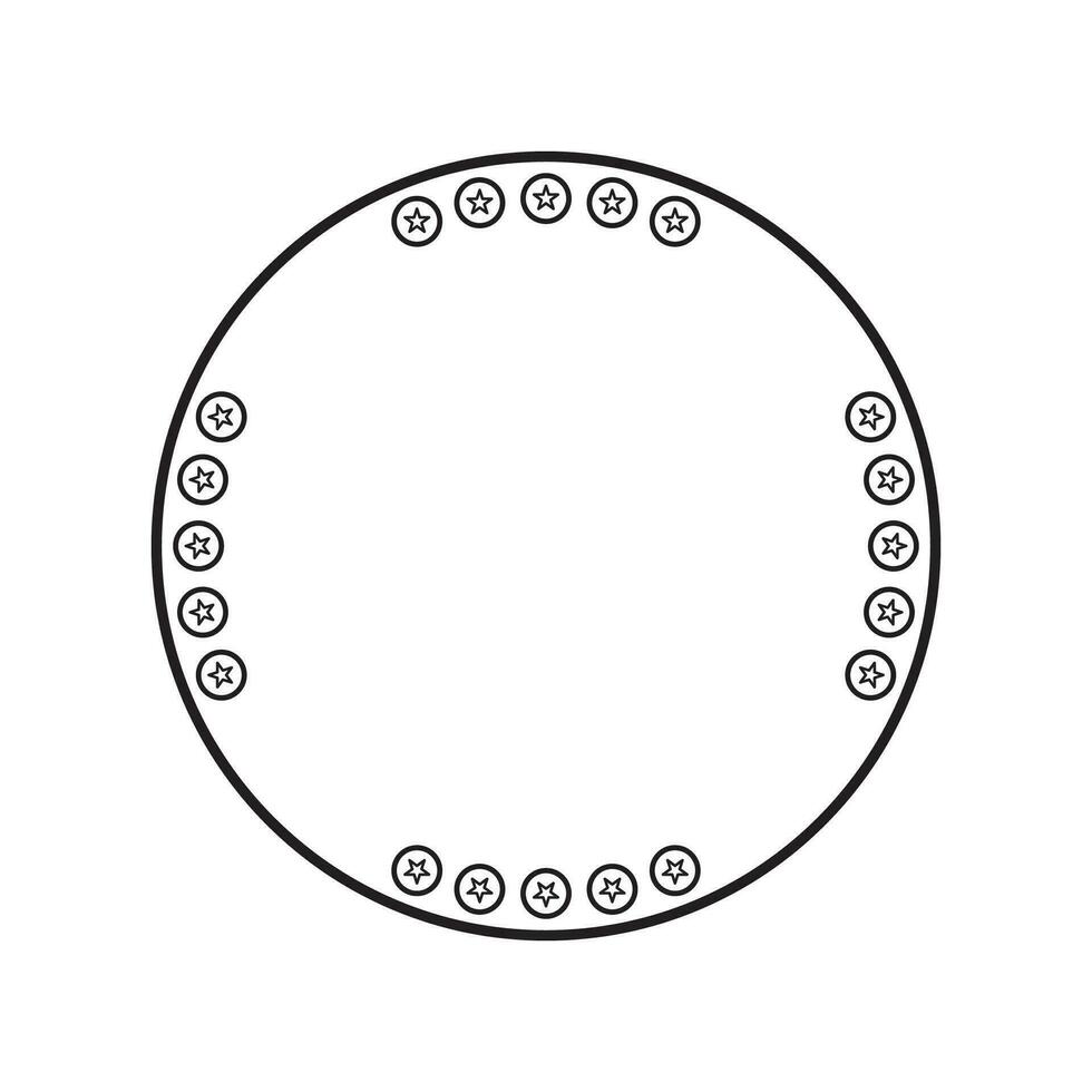 circle frame with line style illustration vector
