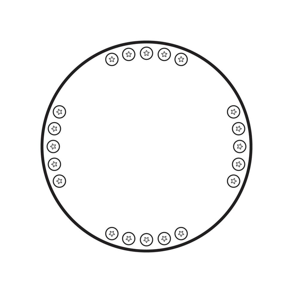 circle frame with line style illustration vector