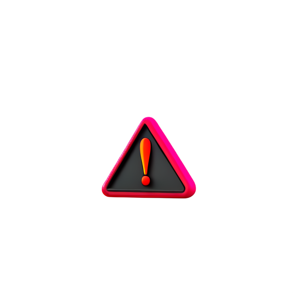 warning 3d rendering icon illustration png