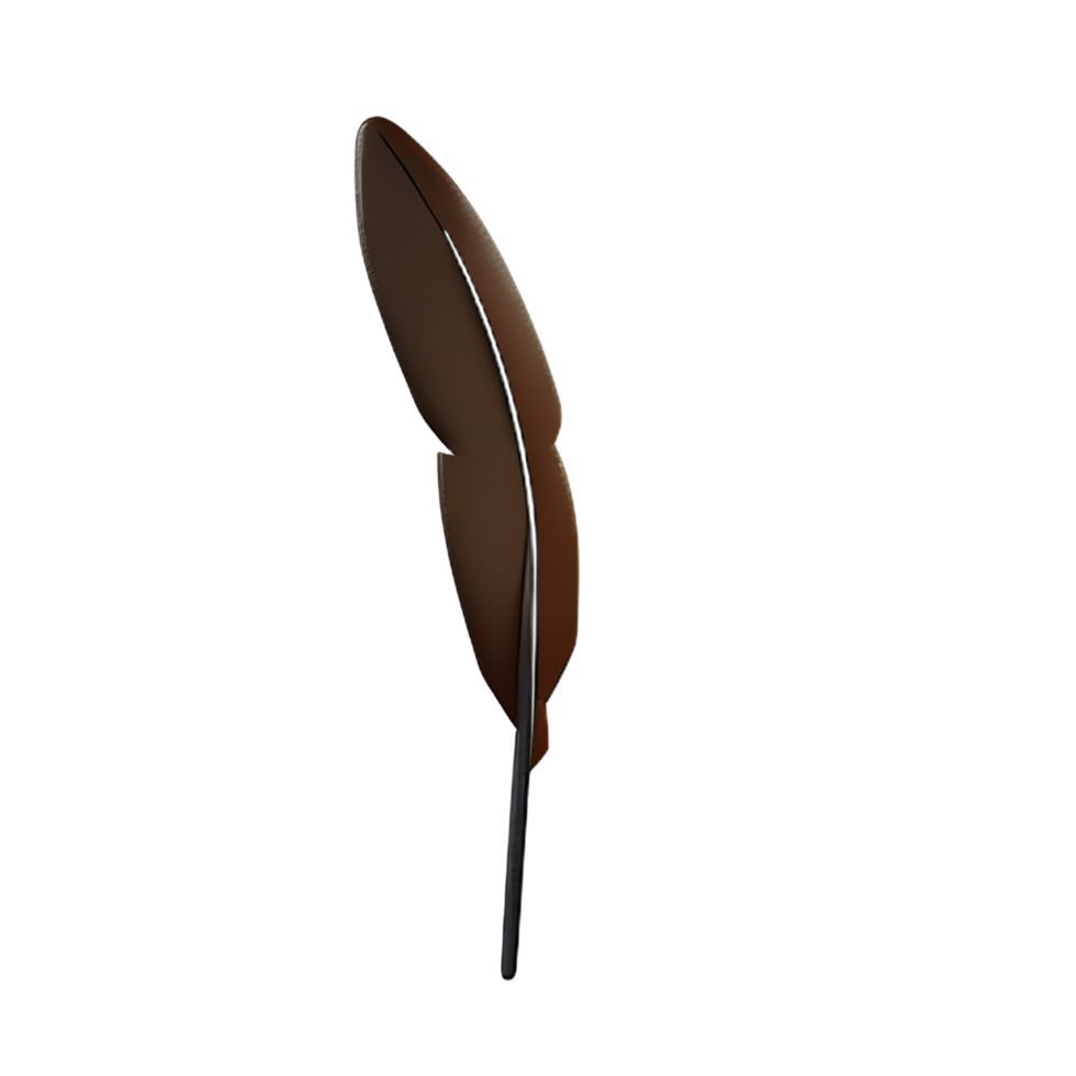 feather 3d rendering icon illustration png