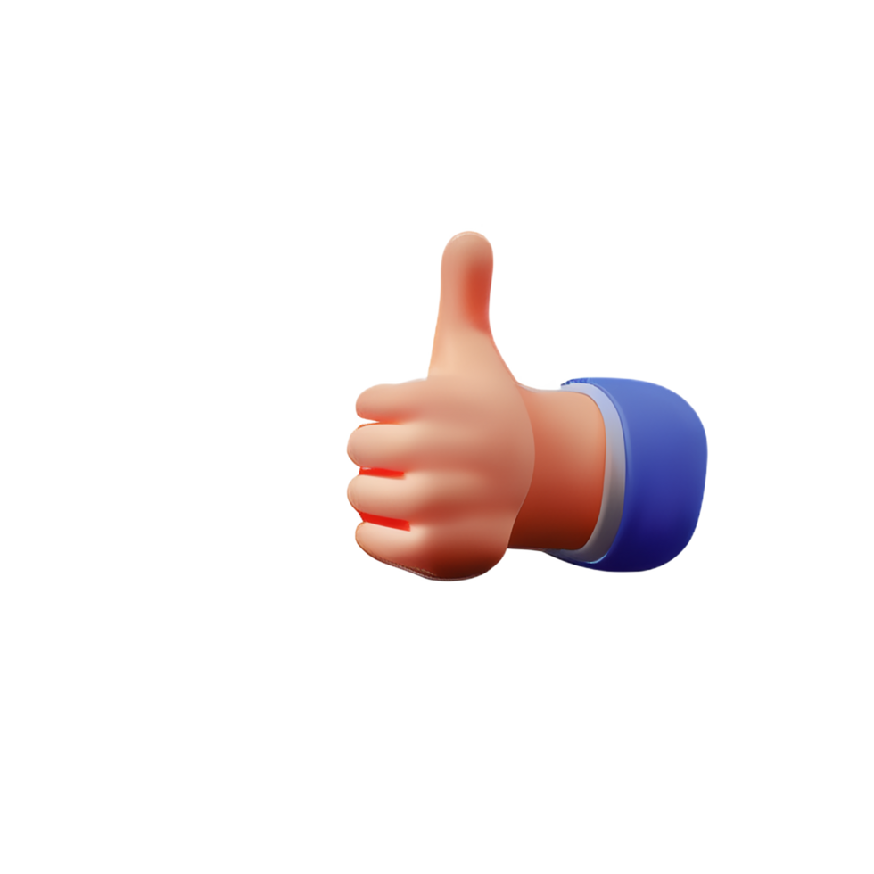 thumbs up 3d rendering icon illustration png
