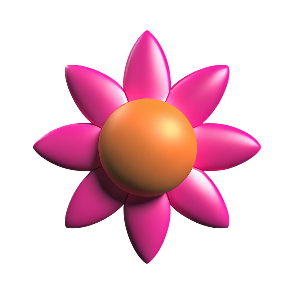 pink flower 3d rendering icon illustration png