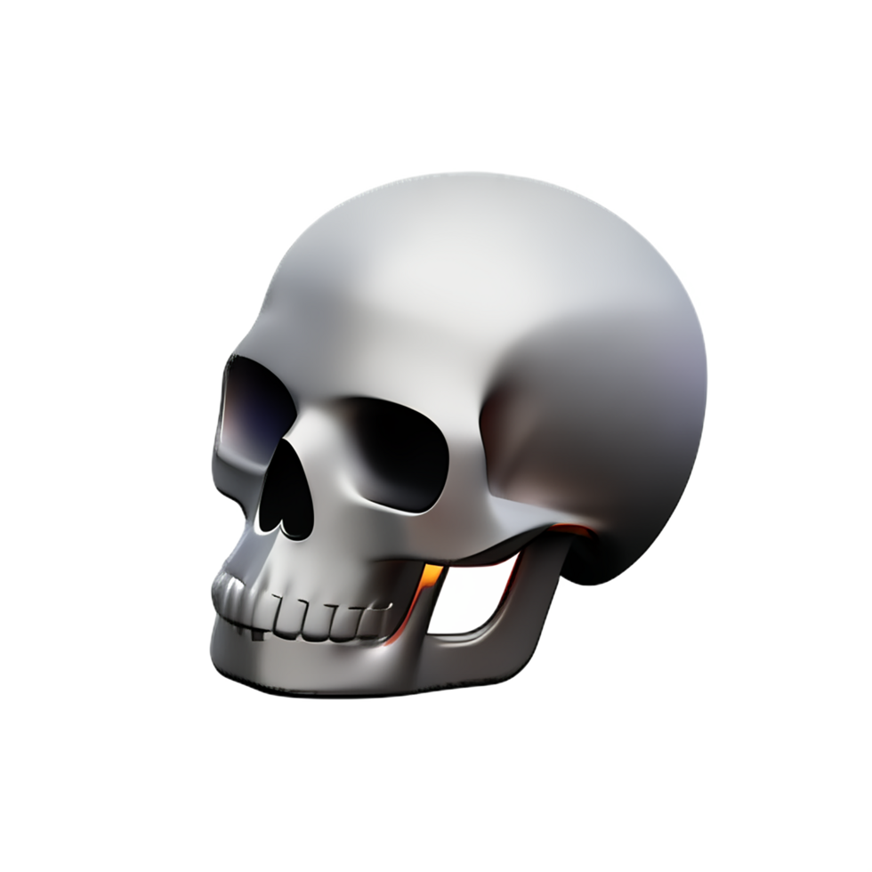 skull 3d icon illustration png