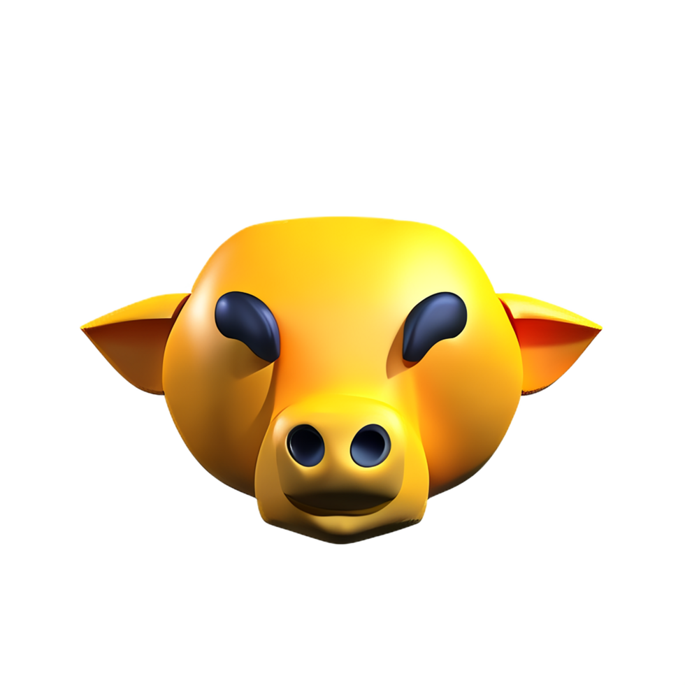 bull 3d rendering icon illustration png