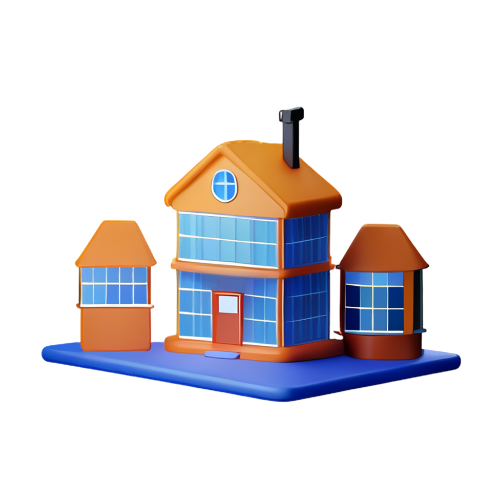 Real estate 3d rendering icon illustration png