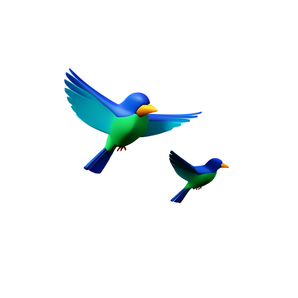 pássaros vôo 3d Renderização ícone ilustração png