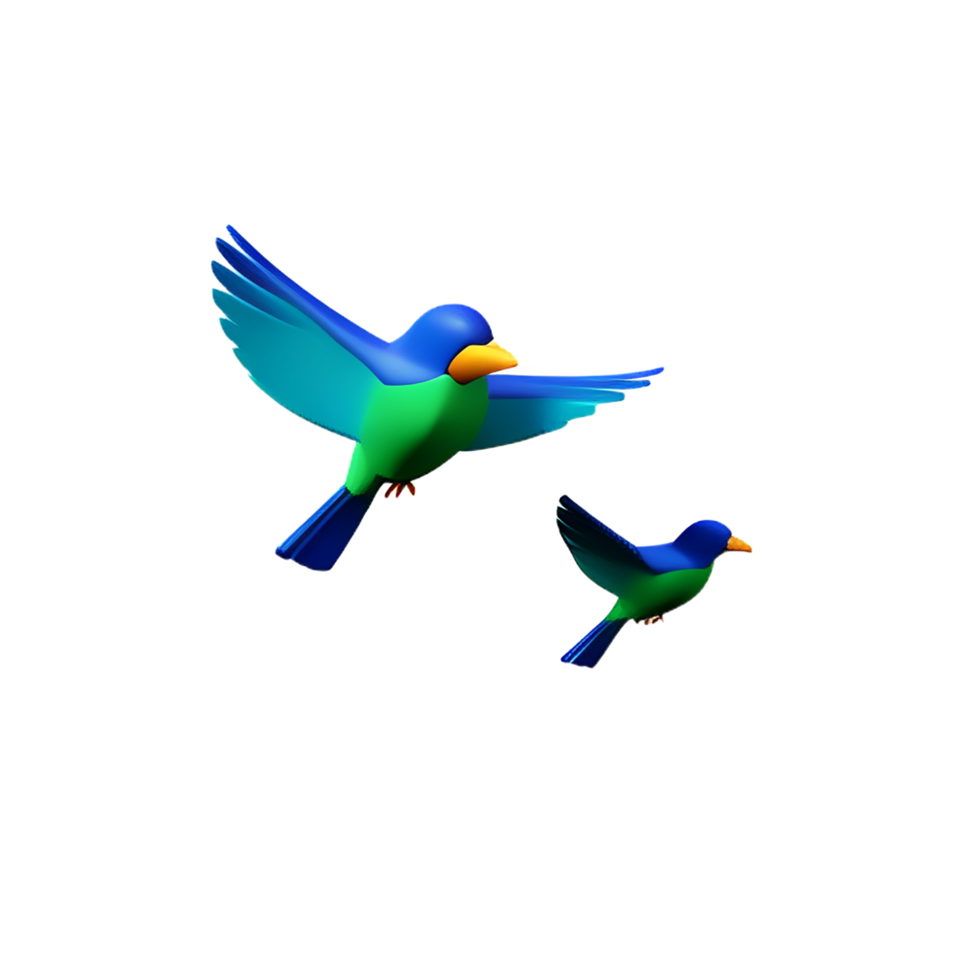 birds flying 3d rendering icon illustration png