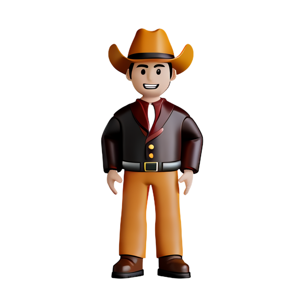 cowboy 3d renderen icoon illustratie png