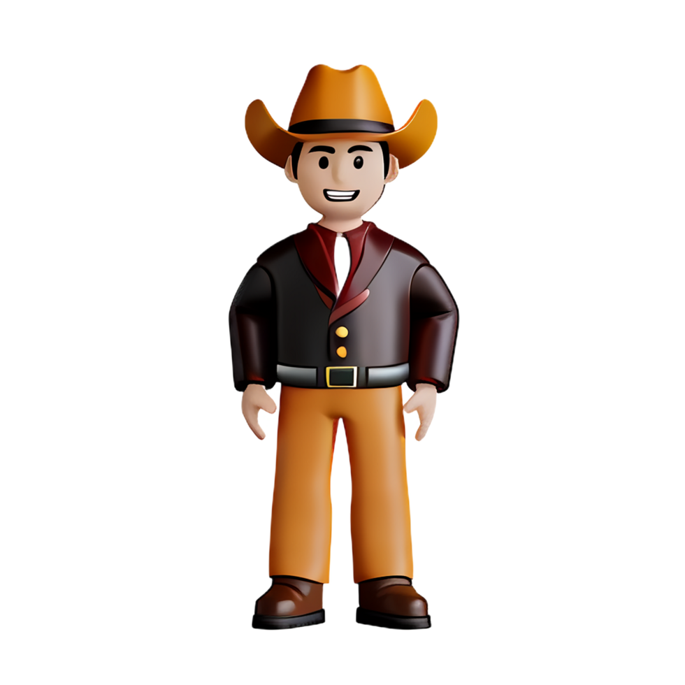 cowboy 3d rendering icon illustration png