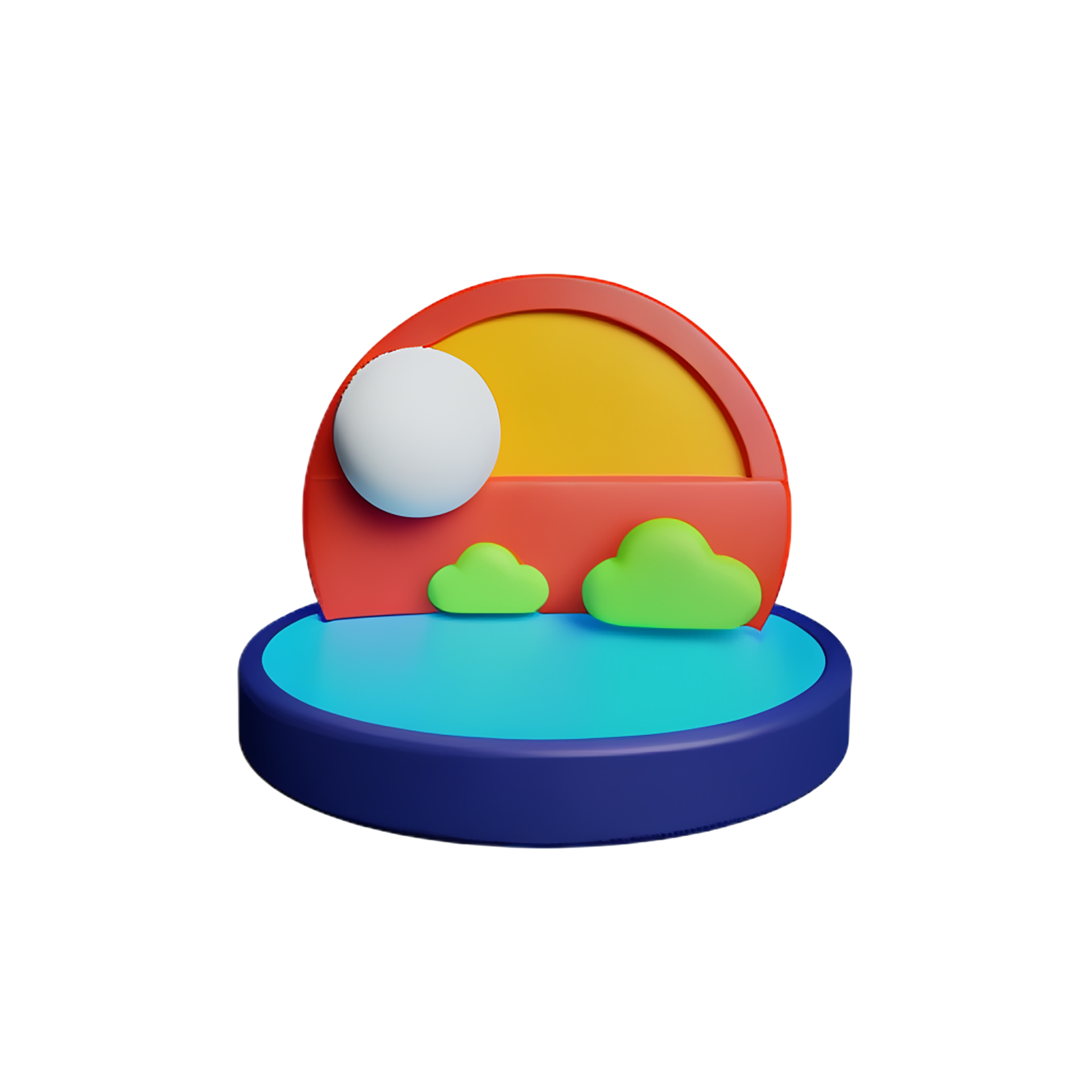 sunset 3d rendering icon illustration 28619385 PNG