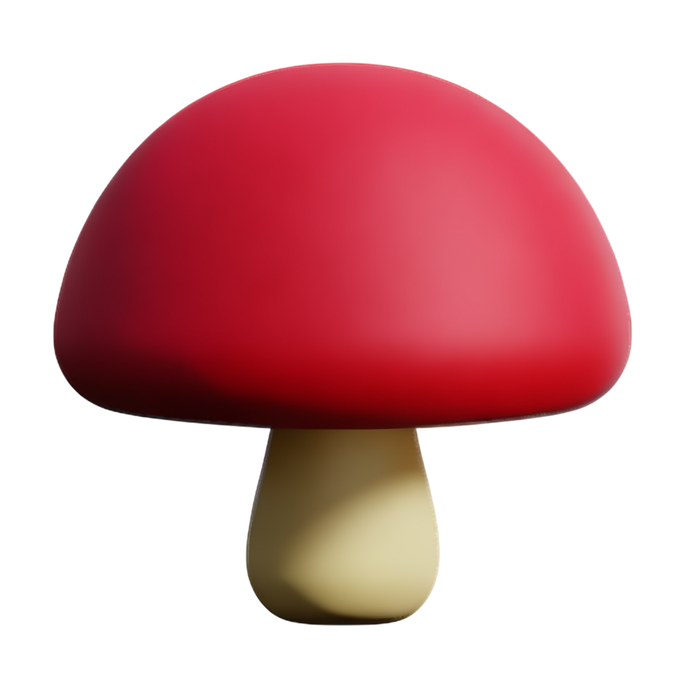 mushroom 3d rendering icon illustration png
