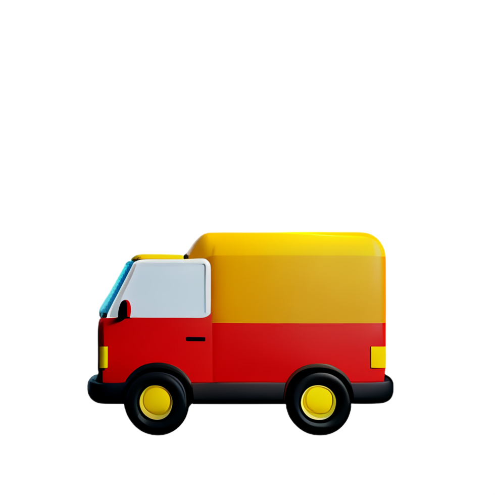 van 3d rendering icon illustration png