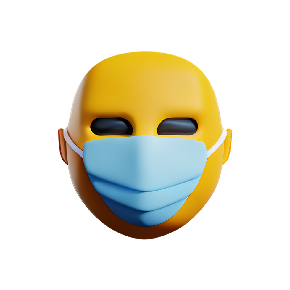 mask 3d rendering icon illustration png